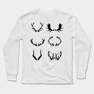 Deer Moose Elk Caribou Impala Reindeer Antler Long Sleeve T-Shirt